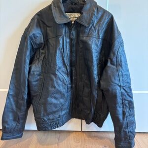 Vintage New Zealand Outback Leather Jacket Men's Size XL Black Outdoor